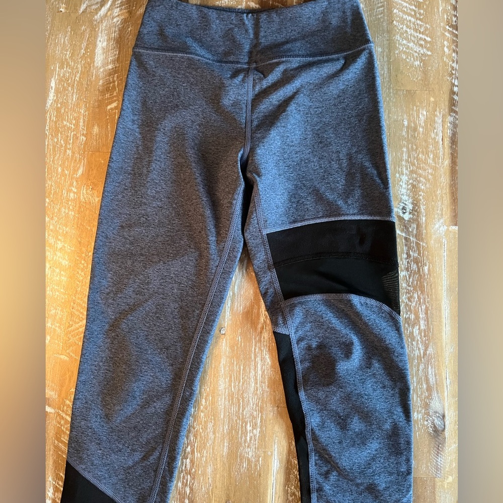 Zella heather blue and Black girls Leggings 8-10